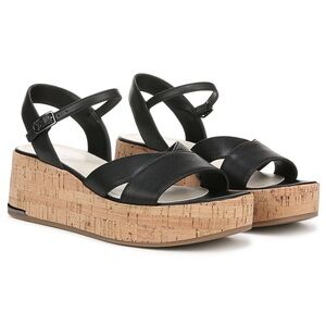 Franco Sarto Black Tilden Wedge Sandals Sz 7.5